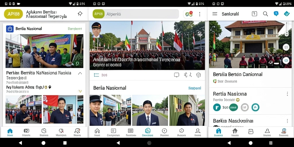 Tampilan antarmuka aplikasi API88 untuk berita nasional.