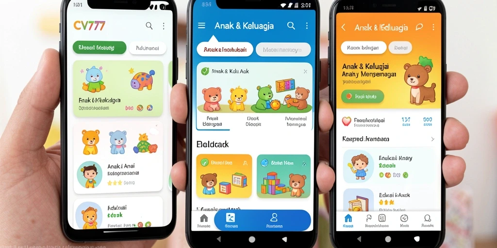 Tampilan antarmuka edukasi anak yang menarik dan interaktif.