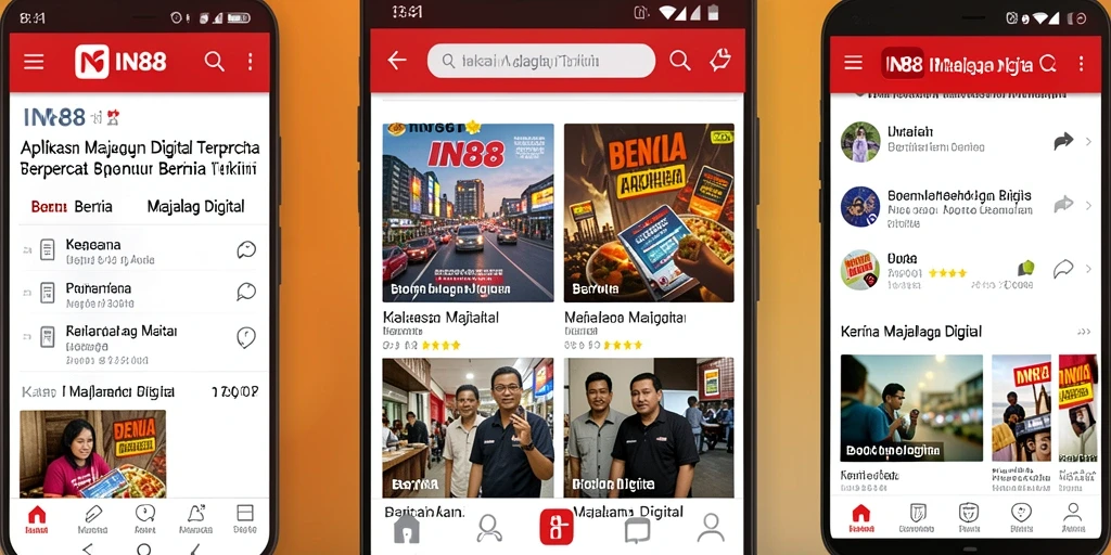 Tampilan antarmuka IN88 yang modern dan informatif.