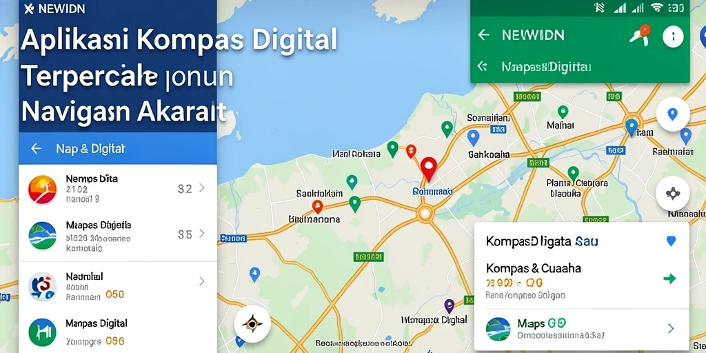 Tampilan antarmuka kompas digital NEWIDN yang informatif dan mudah digunakan.