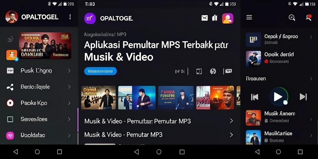 Antarmuka modern dan intuitif dari OPALTOGEL untuk Pemutar MP3.