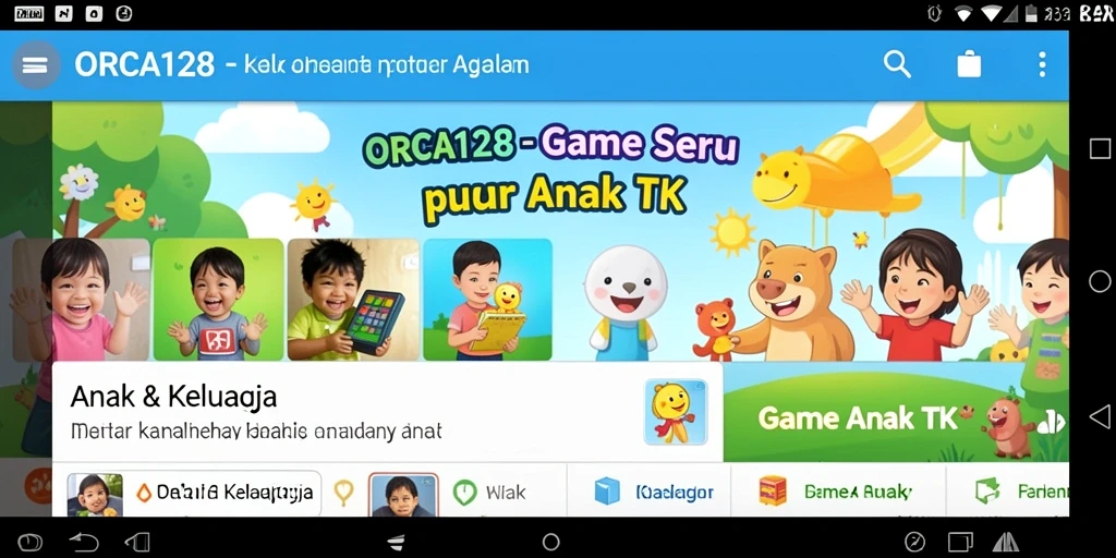 Antarmuka yang ceria dalam aplikasi Game Anak TK.
