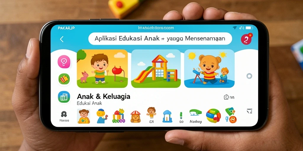 Tampilan interaktif dan edukatif aplikasi PAKARJP untuk anak-anak.