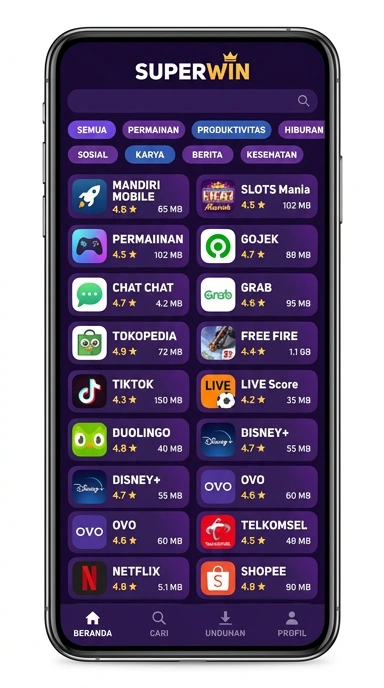 Superwin – Halaman Indeks Aplikasi Populer & Kanal Uji