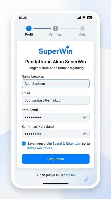 Cara Mudah Registrasi Akun Superwin Secara Praktis